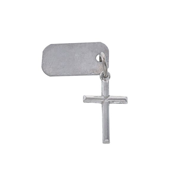 Vintage Silver Tone Cross with Jeremiah 29:11 Tag Pendant - Picture 2 of 4